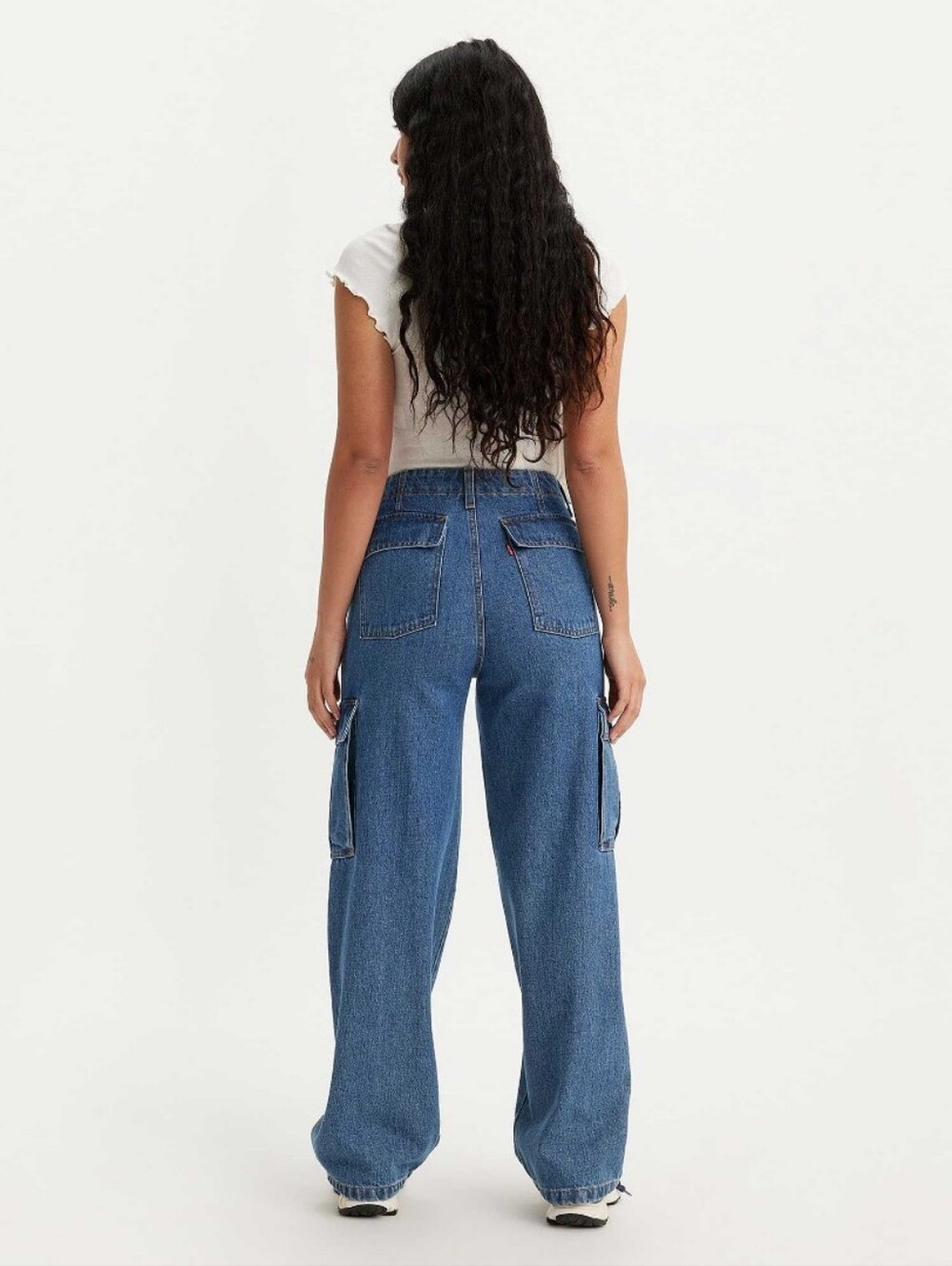 NEW Levi's '94 Baggy Cargo Jeans Wide-Leg Mid-rise y2k Jeans in Medium Blue - 27 - Picture 2 of 8